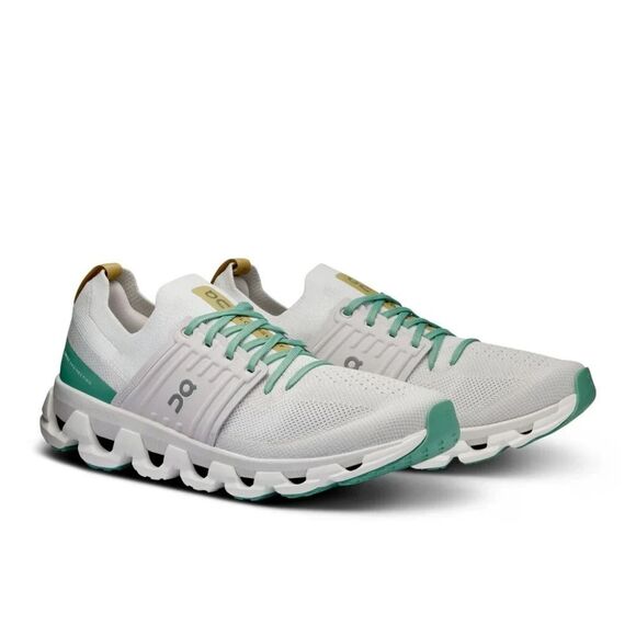 NIB ON CLOUD MEN'S CLOUDSWIFT‎ 3 RUNNING ATHLETIC SNEAKERS WHITE GREEN SZ 12 - Picture 1 of 9
